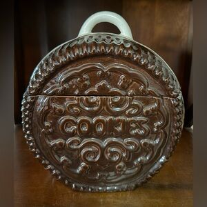 Ceramic "Cookies" Themed Cookie Jar ~ 9.5" Tall ~ Canister ~ "Oreo" Shaped Jar